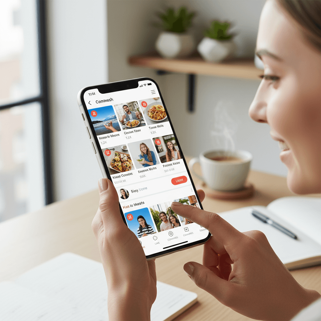 Instagram feed grid design on smartphone screen